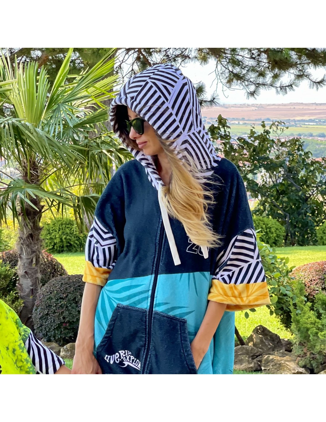 ПОНЧО MAZE BLUE TROPICAL ZIP